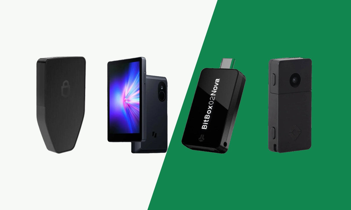 Hardware wallets van Trezor, Keystone, BitBox en Blockstream