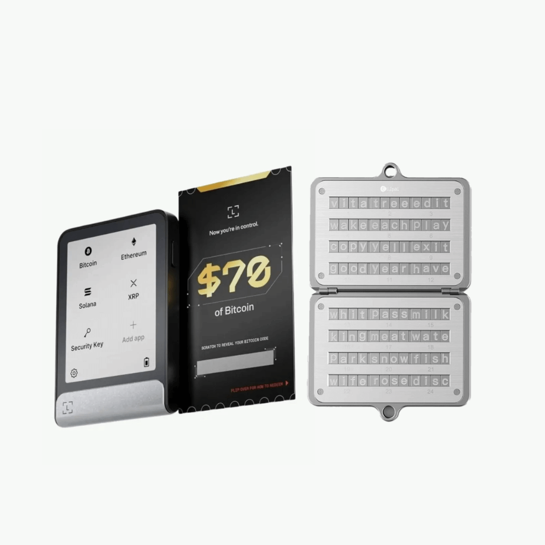 Ledger Flex + $70 Bitcoin voucher + Ellipal Seed Phrase Steel